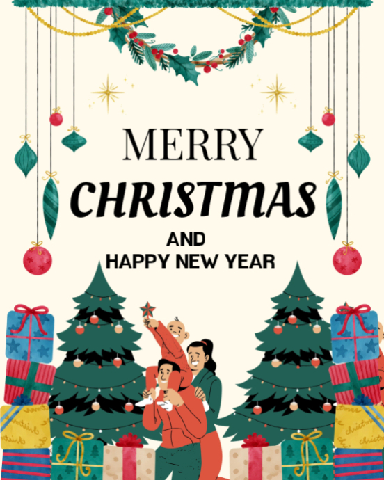 Plantilla de Yellow Maximalist Merry Christmas And Happy New Year ...