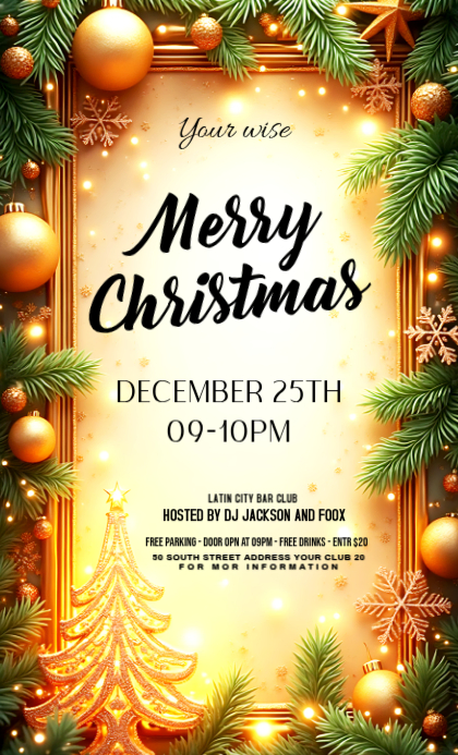 Copy of Yellow Maximalist Merry Christmas Crad Us Legal | PosterMyWall