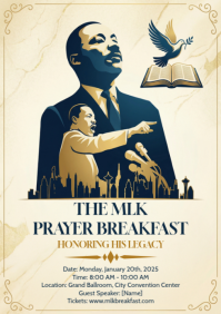Yellow Maximalist Mlk Prayer Breakfast A4 template