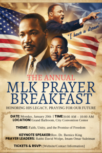 Yellow Maximalist Mlk Prayer Breakfast Poster template