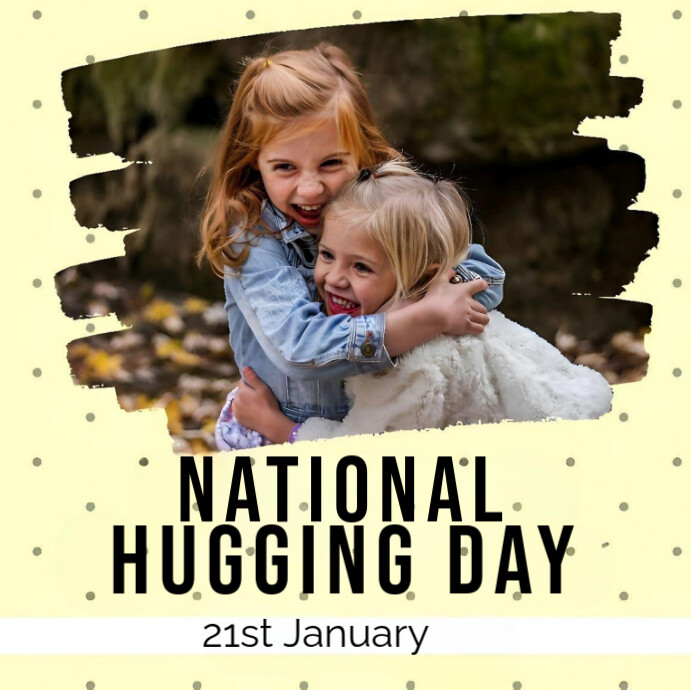 Yellow Maximalist National Hugging Day  Square (1:1) template