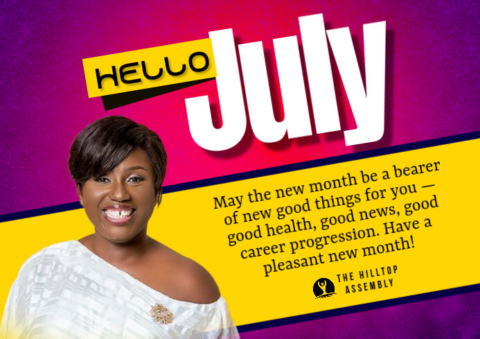 Yellow Maximalist New Month July  A1 template