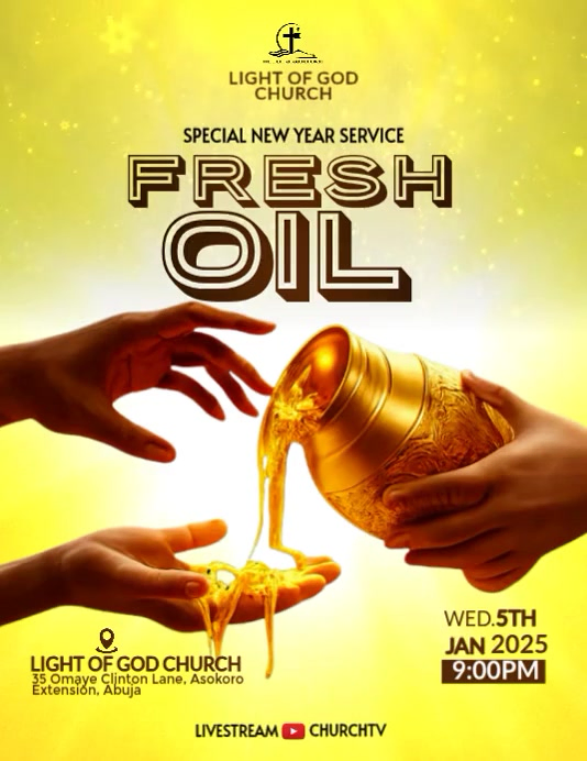 Yellow Maximalist New Year Church Service Flyer (us Letter) Template ...
