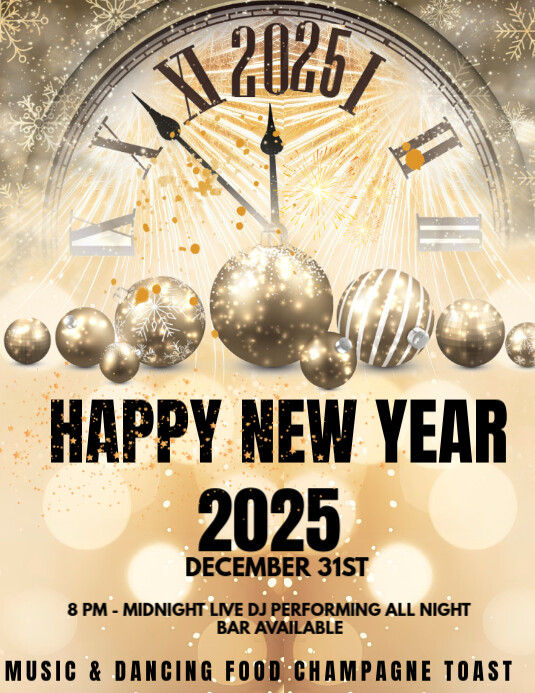 Copy of Yellow Maximalist New Year Party Flyer Flyer (us Letter ...