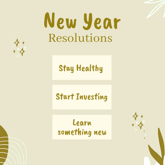 Yellow Maximalist New Year Resolutions 2026 Instagram Post Template ...