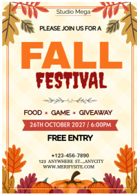 Желтый Fall Festival A4 Template