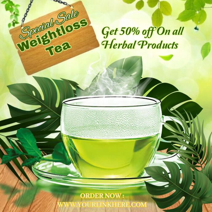 Simple Tea Ad Yellow Maximalist Organic Tea Ad, Herbal Tea Template | PosterMyWall