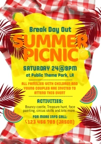 Yellow Maximalist Picnic A5 template