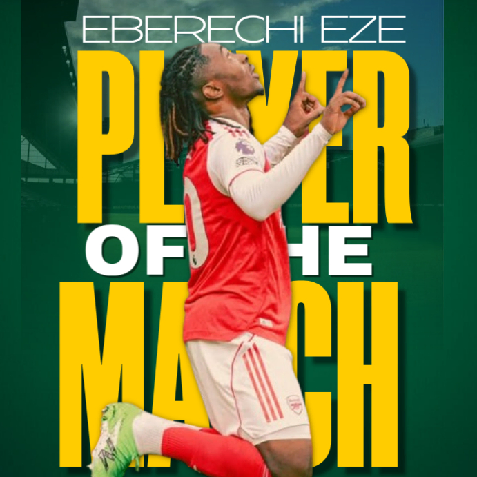 Yellow Maximalist Player Of The Match Instagram Post template