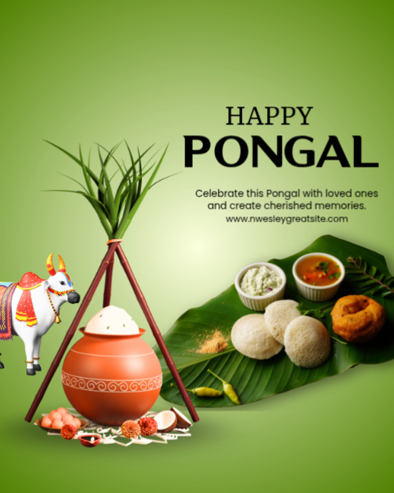 Yellow Maximalist Pongal Instagram Portrait Template | PosterMyWall