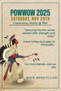 Yellow Maximalist Powwow Event Poster template