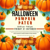 Yellow Maximalist Pumpkin Patch Instagram Post template