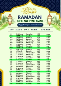 Yellow Maximalist Ramadan Ftari Timing A6 template