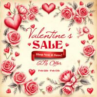 Yellow Maximalist Red Valentine Instagram Post template