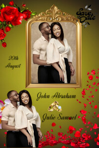 Yellow Maximalist Save The Date  Poster template