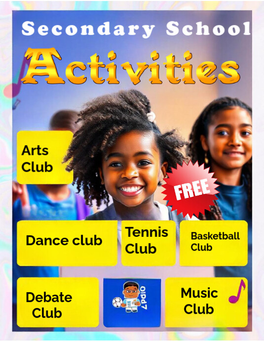 Modèle Yellow Maximalist School Activities Flyer (us Letter) | PosterMyWall