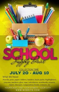 Yellow Maximalist School Half Page Wide template