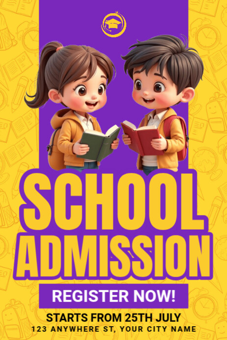 Yellow Maximalist School Poster Template | PosterMyWall