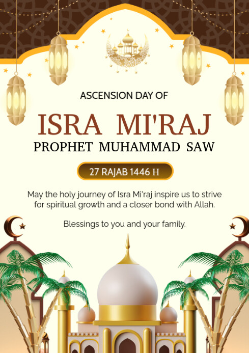 Yellow Maximalist Shabe Miraj Wishes  A4 template