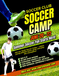 Zwart Soccer Camp Pamflet Template