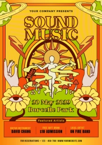 Yellow Maximalist Sound Music Fest A3 template
