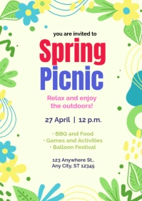 Yellow Maximalist Spring Picnic A4 template