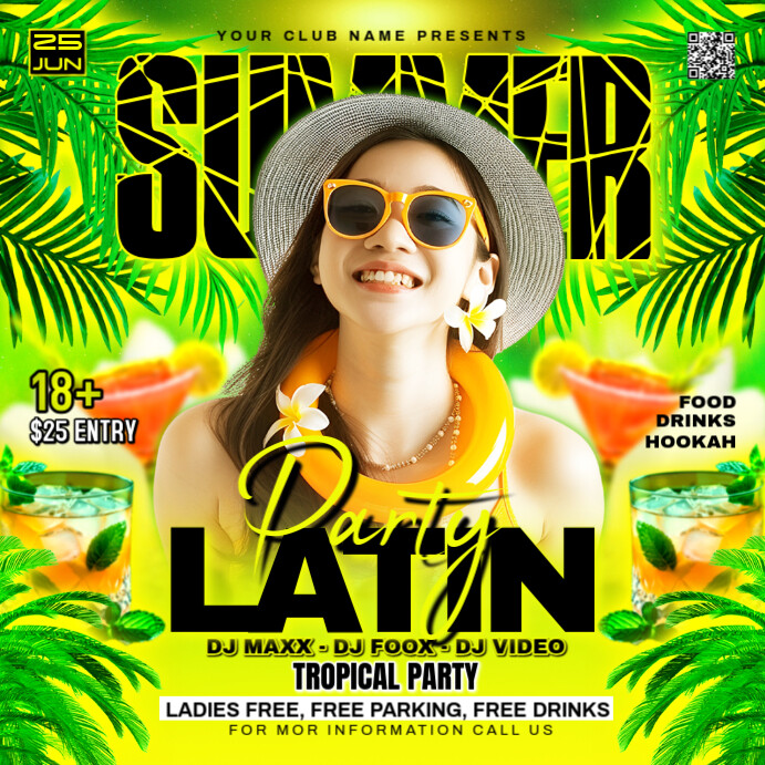 Copy of Yellow Maximalist Summer Latin Party Flyer Instagram Post ...
