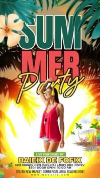 Yellow Maximalist Summer Party Instagram Story template