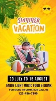 Yellow Maximalist Summer Vacation Instagram Reel template