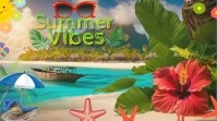 Yellow Maximalist Summer Vibes Beach Day Twit Publicación de Twitter template