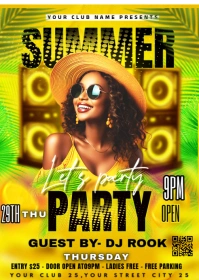 Yellow Maximalist Summer Vibes Party A4 A6 template