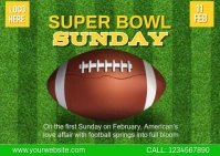 Yellow Maximalist Super Bowl Sunday  Postcard Postkarte template