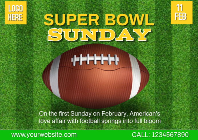 Yellow Maximalist Super Bowl Sunday  Postcard 明信片 template