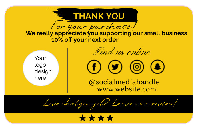 Yellow Maximalist Thank You Card Label template