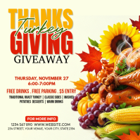 Yellow Maximalist Thanksgiving Dinner Party Instagram Post template