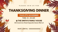 Yellow Maximalist Thanksgiving Party Invite Flyer  Digital Display (16:9) template