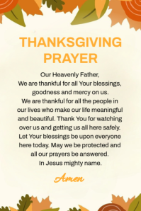 Yellow Maximalist Thanksgiving Prayer Pinterest Graphic template