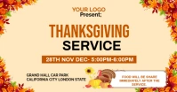 Yellow Maximalist Thanksgiving Service Invitation Template Design Facebook Ad