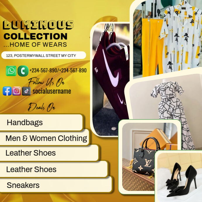 Yellow Maximalist Thrift Store Poster Template Instagram Post Iphosti le-Instagram