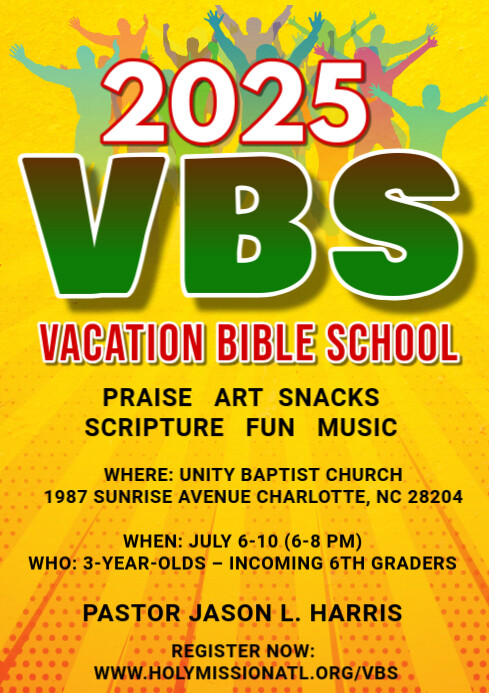 Yellow Maximalist Vbs Flyer A4 template
