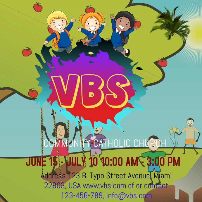 Yellow Maximalist Vbs Instagram Post Template | PosterMyWall