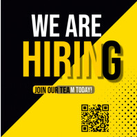 Yellow Maximalist We Are Hiring Flyers  Instagram Post template