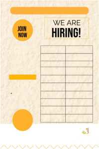 Yellow Maximalist We Are Hiring Flyers  Poster template