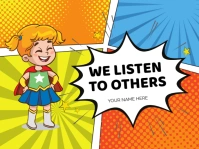 Yellow Maximalist We Listen To Others Comic Designs  Presentation template
