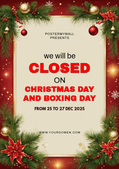 Yellow Maximalist We Will Be Closed A4 template