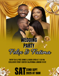 Yellow Maximalist Wedding Anniversary  Flyer (us Letter) template