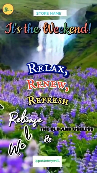 Yellow Maximalist Weekend Reset -relax Renew Refresh Digital Display (9 ...