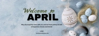 Yellow Maximalist Welcome April Facebook Cover Photo template