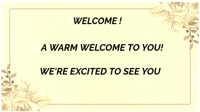 Yellow Maximalist Welcome  Digital Display (16:9) template