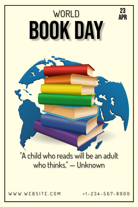 Yellow Maximalist World Book Day Poster โปสเตอร์ template